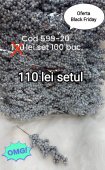 Punga 100 crengute argintii bilute mici