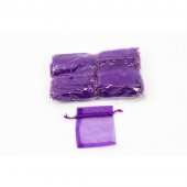 Saculeti Organza Dreptunghiulari 7cm/9cm 100/Set Mov Inchis