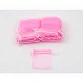 Saculeti Organza Dreptunghiulari 9cm/12cm 100/Set Roz