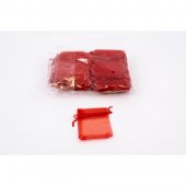 Saculeti Organza Dreptunghiulari Rosu 7cm/9cm 100/Set