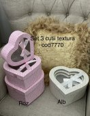 Set 3 cutii 7770 inima Alb