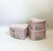 Set 3 cutii Inima Roz pal