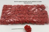 Set 50 Capete Trandafiri Spuma Polifoam Diametru 8cm Rosu