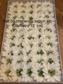 Set 50 craciunite de sapun Alb
