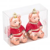 Set Ornamente de Craciun Ursi Roşii Glitter 8.5cm - 2buc