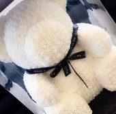 Urs 70 cm alb , cutie cadou