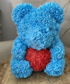 Urs mediu 40 cm Bleu cu inima 