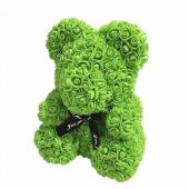 Urs mediu 40 cm verde, cutie cadou